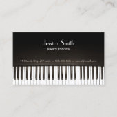 Piano Docent Muziek Lessen Zwart Visitekaartje (Voorkant)
