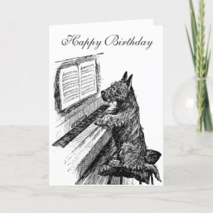 Piano Dog Verjaardag Kaart