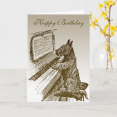 Piano Dog Verjaardag Kaart 2 (Gele Bloem)