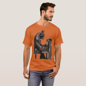 Piano Dog vrienden grappig T-shirt (Voorkant volledig)