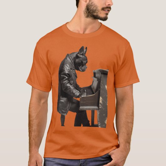 Piano Dog vrienden grappig T-shirt (Voorkant)