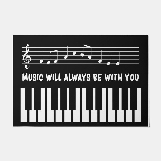 " Piano Doormat, Piano Lover Gift, Music Mat (Voorkant)