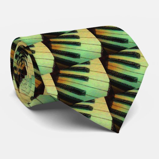 Piano Electric Green Stropdas (Opgerold)