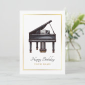 Piano elegant feestdagenkaart (Staand voorkant)