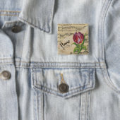 Piano Elegant Tulip  vel Music Vierkante Button 5,1 Cm (In situ)