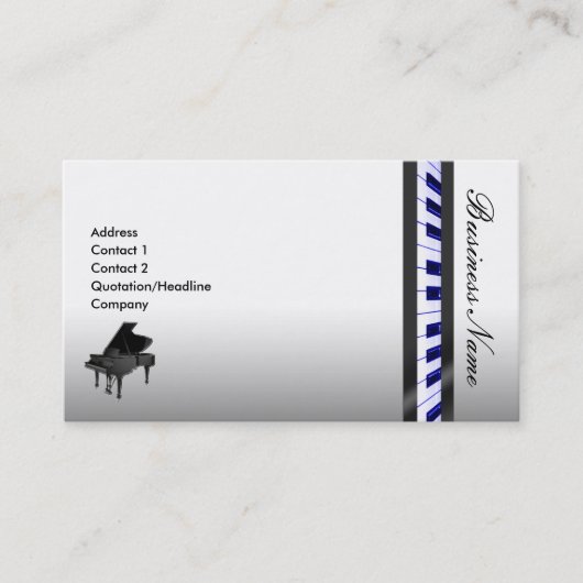 Piano Elegant Visitekaartje (Voorkant)