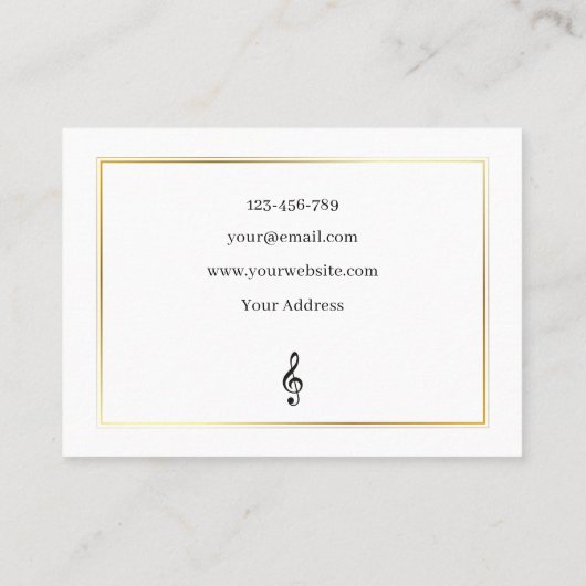 Piano elegant visitekaartje (Achterkant)