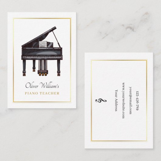 Piano elegant visitekaartje (Voorkant / Achterkant)
