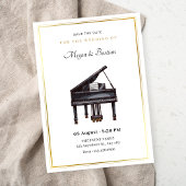 Piano elegante bruiloft save the date