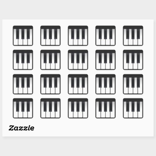 Piano Emoji Vierkante Sticker (Vel)
