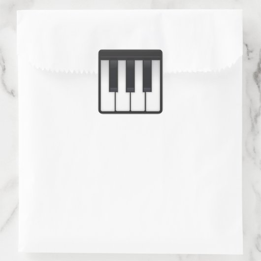 Piano Emoji Vierkante Sticker (Tas)