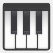 Piano Emoji Vierkante Sticker (Voorkant)