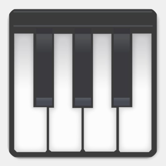 Piano Emoji Vierkante Sticker (Voorkant)