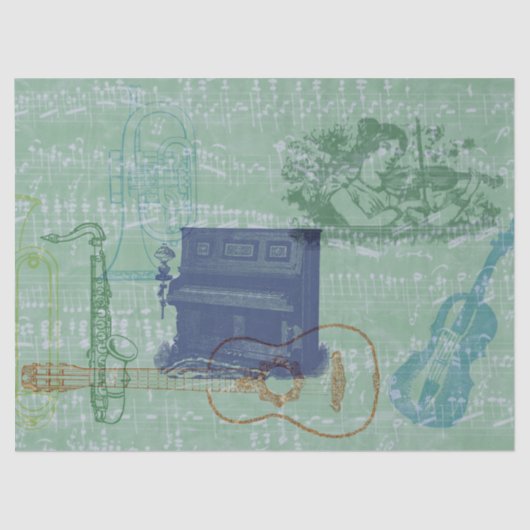  piano- en andere muziekinstrumenten tissuepapier (Voorkant)