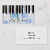 Piano en blauw marmer visitekaartje (Voorkant / Achterkant)