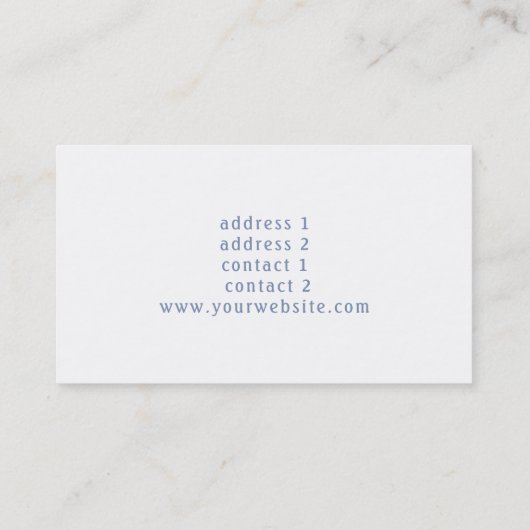 Piano en blauwe bloemen decor visitekaartje (Achterkant)