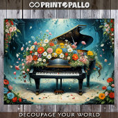 Piano en bloemen: een vreugde symfonie voor de eeu tissuepapier