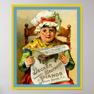  Piano en Decker Brothers Pianos 1880 Poster