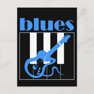 Piano- en gitaarblues briefkaart