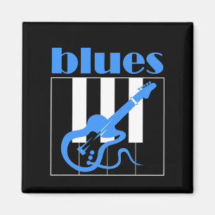 Piano- en gitaarblues magneet