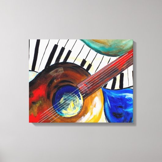 Piano en Guitar Canvas Afdruk (Voorkant)
