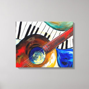 Piano en Guitar Canvas Afdruk