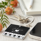 Piano en Hart Script Naam Sleutelhanger (Voorkant Rechts)