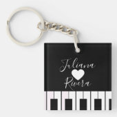 Piano en Hart Script Naam Sleutelhanger (Voorkant)