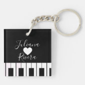 Piano en Hart Script Naam Sleutelhanger (Achterkant)