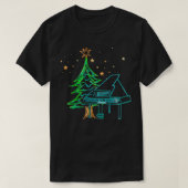 Piano en kerstboom met sterren t-shirt (Design voorkant)