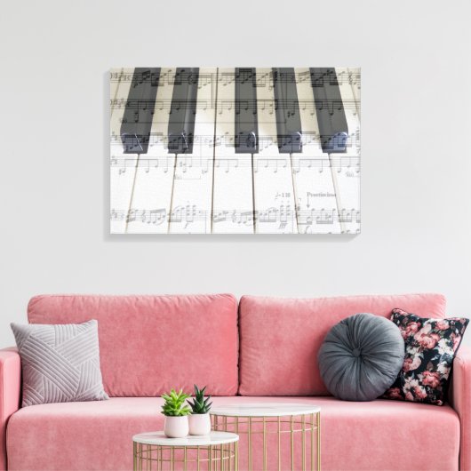 Piano- en Moonlight Sonata - 3de verplaatsing Canvas Afdruk (Insitu (Woonkamer))