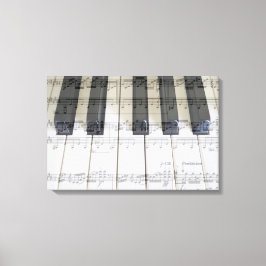 Piano- en Moonlight Sonata - 3de verplaatsing Canvas Afdruk