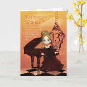 Piano en muziek 13e verjaardag Kaart met Schattige (Gele Bloem)