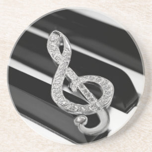 Piano en Muziek Gclef Zandsteen Onderzetter