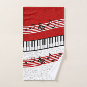 Piano en muziek score Rode badhanddoek set Bad Handdoek (Handdoek)