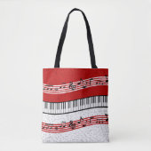 Piano en muziek score rode canvas tas (Voorkant)