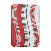 Piano en muziek scoren rood badmat (Voorkant Verticaal)