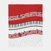 Piano en muziek scoren rood fleece deken (Voorkant)