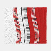Piano en muziek scoren rood fleece deken (Voorkant (Horizontaal))