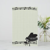Piano en Muzieknoten Briefpapier (Staand voorkant)
