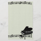 Piano en Muzieknoten Briefpapier (Voorkant)