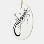 Piano en Muzieknoten Keramisch Ornament (Links)