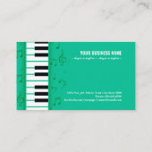 Piano en muzieknoten visitekaartje (Achterkant)