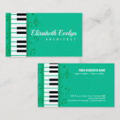 Piano en muzieknoten visitekaartje (Voorkant / Achterkant)