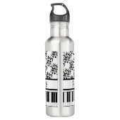 Piano en Muzieknoten Waterfles (Achterkant)