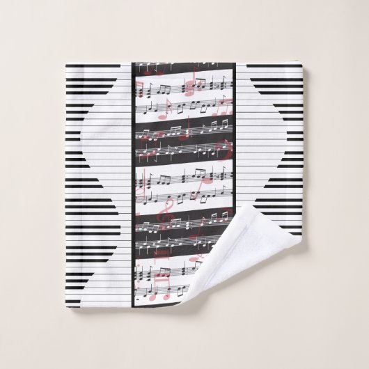 Piano- en muziekscore 2 bad handdoek (Wasdoekje)