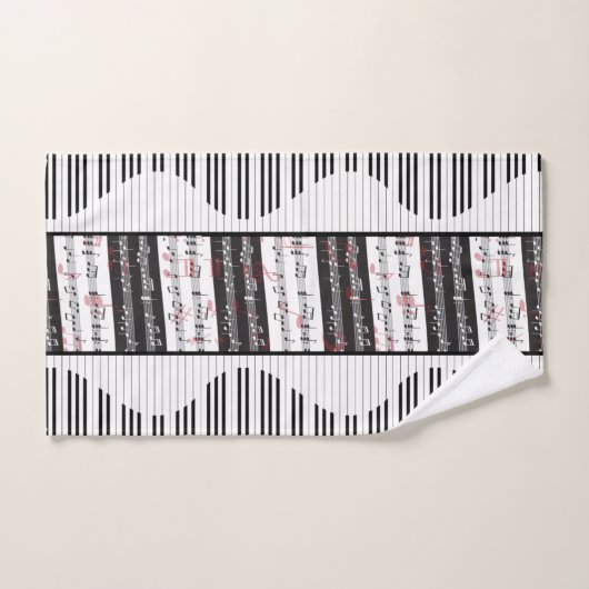 Piano- en muziekscore 2 bad handdoek (Handdoek)