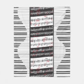 Piano- en muziekscore 2 fleece deken (Voorkant)