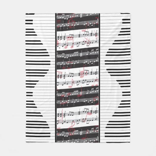 Piano- en muziekscore 2 fleece deken (Voorkant)