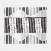Piano- en muziekscore 2 fleece deken (Voorkant (Horizontaal))